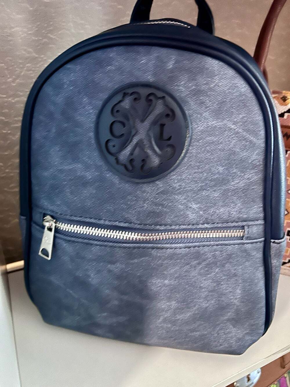 CXL by Christian Lacroix Marley PU Denim Mini Backpack in Washed Navy